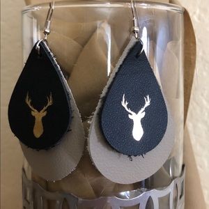 Rustic leather earrings